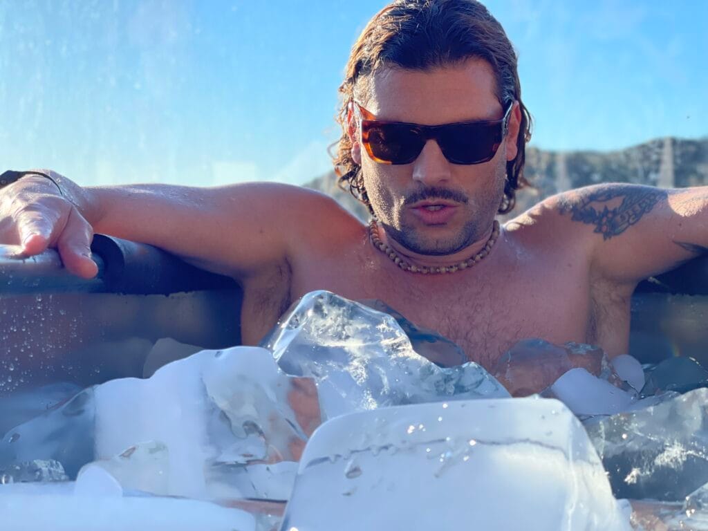 Marco Gentile doing an ice bath